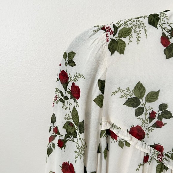 Reformation Jourdan Floral Mock Neck Mini Dress in Regency - Picture 6 of 11